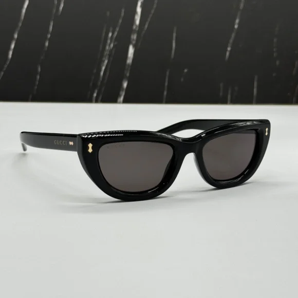 NEW GG1521S 001 GUCCI BLACK GREY CAT EYE WOMEN GUCCI SUNGLASSES - Picture 6 of 13